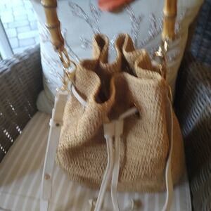 Chic Tan Hobo Bag with Bamboo Handles..With Real Quality Leather Straps